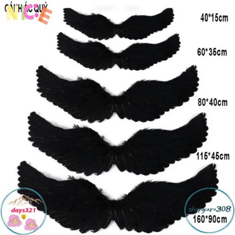 Bộ Cánh Thiên Thần Đen Trắng Cosplay - Phụ Kiện Hóa Trang Đặc Biệt Cho Tiệc Halloween và Sự Kiện Nghệ Thuật
