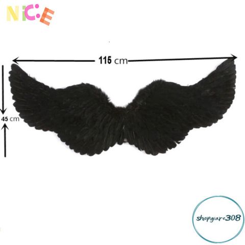 Bộ Cánh Thiên Thần Đen Trắng Cosplay - Phụ Kiện Hóa Trang Đặc Biệt Cho Tiệc Halloween và Sự Kiện Nghệ Thuật