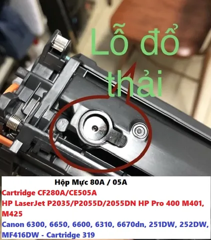 Hộp Mực 80A/05A - Cartridge HP CF280A/CE505A Cho Máy In LaserJet P2035/P2055DN và Canon 6300, 6650, Chất Lượng Cao, In Nét Rõ