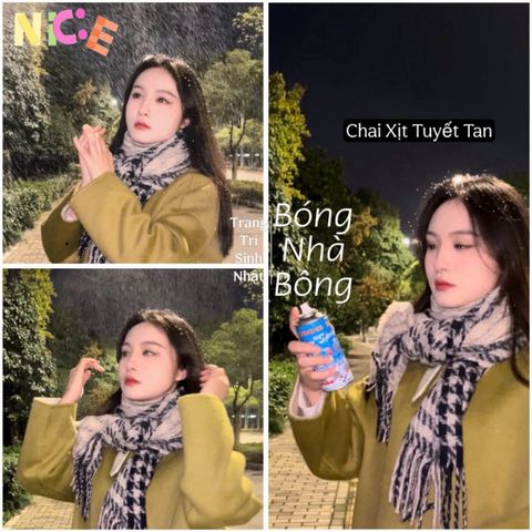 Bình Xịt Tuyết Trang Trí Giáng Sinh - Xịt Tuyết Tan Và Không Tan Cho Các Dịp Lễ Hội, Tạo Không Khí Mùa Đông Lung Linh