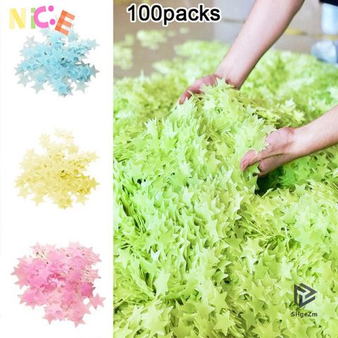 Gói 100 Miếng Dán Tường Sao Dạ Quang - Trang Trí Phòng Ngủ Phát Sáng Giúp Trẻ Mơ Mộng Trong Không Gian Huyền Bí
