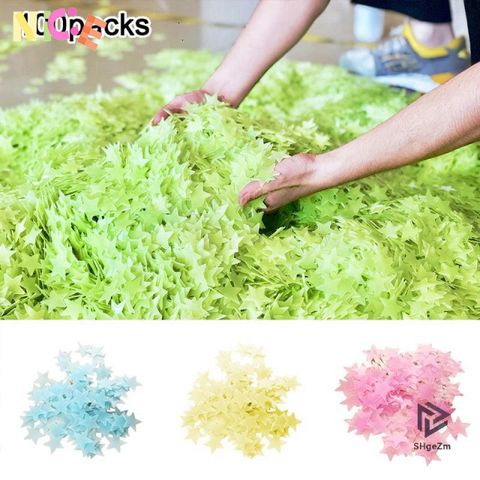 Gói 100 Miếng Dán Tường Sao Dạ Quang - Trang Trí Phòng Ngủ Phát Sáng Giúp Trẻ Mơ Mộng Trong Không Gian Huyền Bí