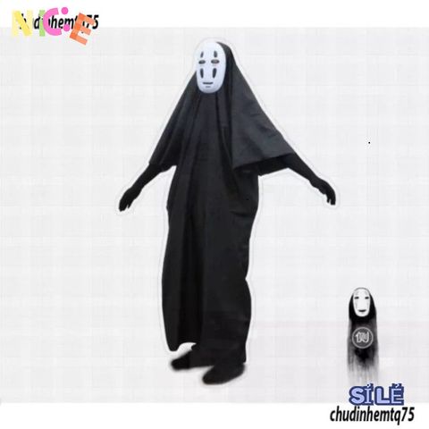 Bộ Hóa Trang Vô Diện Halloween - Áo Choàng, Mặt Nạ, Găng Tay Cho Cosplay - Trang Phục Ma Đàm Bảo Chất Lượng