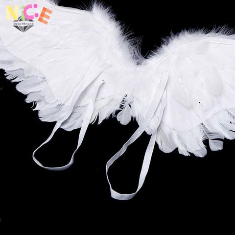 Đôi Cánh Thiên Thần Lông Vũ Trắng cho Trẻ Em - Phụ Kiện Cosplay Halloween và Lễ Hội, Dễ Dàng Đeo, An Toàn và Thân Thiện Môi Trường