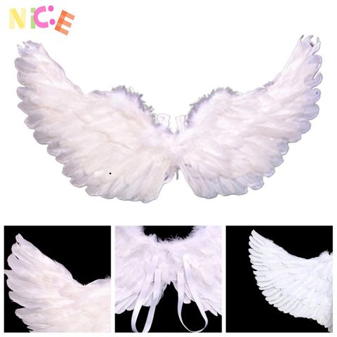 Đôi Cánh Lông Vũ Thiên Thần Trắng - Phụ Kiện Thời Trang Cực Chân Thực Cho Halloween Và Dạ Hội Hóa Trang
