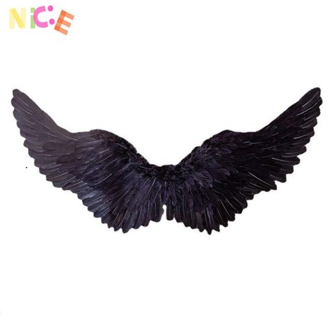 Cánh Thiên Thần Lông Vũ Đen Trắng - Phụ Kiện Cosplay Halloween Độc Đáo cho Khiêu Vũ và Trang Trí Sự Kiện