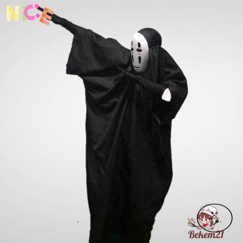 Bộ Hóa Trang Vô Diện - Áo Choàng Đen Bí Ẩn Kèm Mặt Nạ Cosplay Độc Đáo Cho Mọi Lứa Tuổi, Dành Cho Tín Đồ Anime