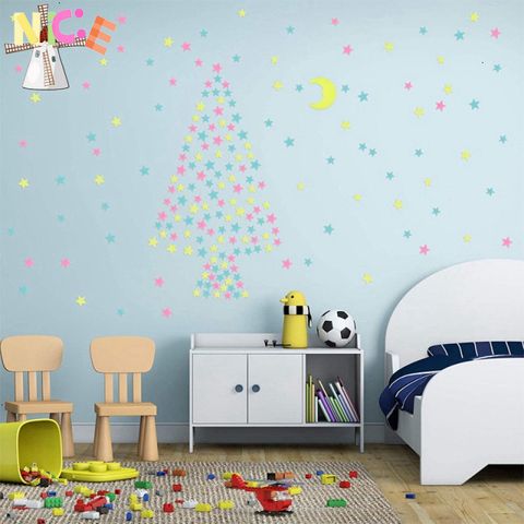 Bịch 100 Hình Ngôi Sao Phát Sáng Dạ Quang Dán Tường Trang Trí Nội Thất - Tạo Không Gian Huyền Ảo Cho Phòng Ốc