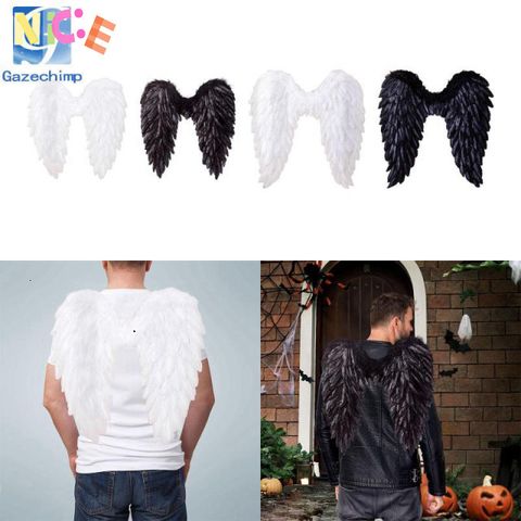 Cánh Thiên Thần 3D Dễ Thương - Khung Trang Phục Hóa Trang Halloween Bằng Lông Vũ Cao Cấp, Dây Đeo Co Giãn Cho Cosplay