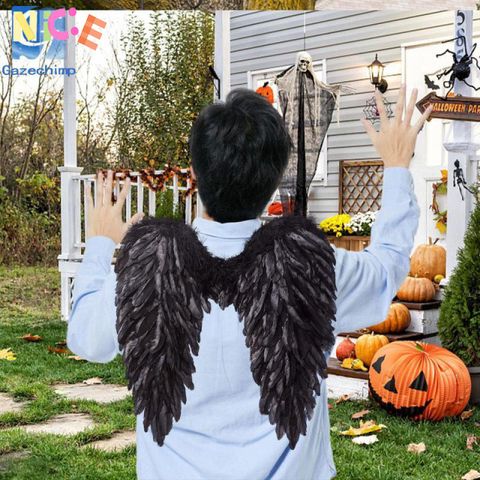 Cánh Thiên Thần 3D Dễ Thương - Khung Trang Phục Hóa Trang Halloween Bằng Lông Vũ Cao Cấp, Dây Đeo Co Giãn Cho Cosplay