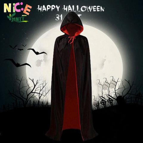 Áo Choàng Ma Cà Rồng Halloween Hai Mặt Kèm Mặt Nạ Cho Trẻ Em và Người Lớn - Phụ Kiện Hóa Trang Độc Đáo và Thú Vị