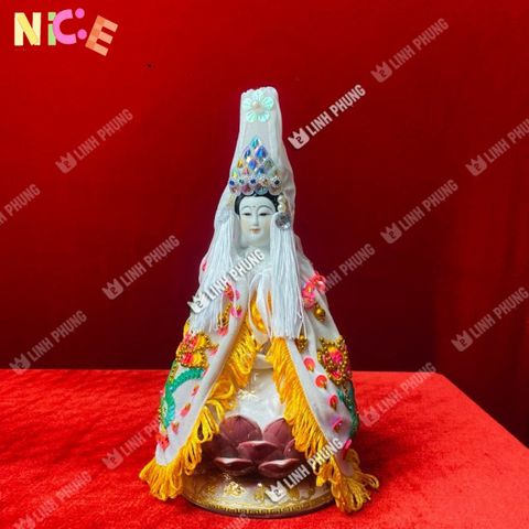 Áo Choàng Quan Âm Nhung Mịn Đính Cườm Họa Tiết Sen Trúc 20cm - Trang Trí Bàn Thờ Thần Thánh, Món Quà Lý Tưởng Dịp Lễ Hội