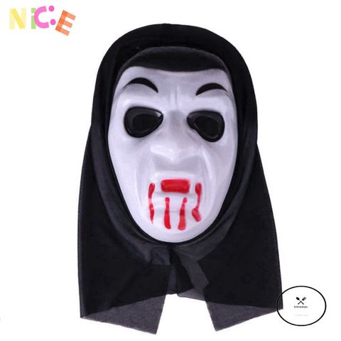 Bộ Hóa Trang Vô Diện Halloween - Áo Choàng Đen & Mặt Nạ Nhựa Trắng, Phù Hợp Tất Cả Giới Tính, Tham Dự Tiệc Cosplay & Sự Kiện Ấn Tượng