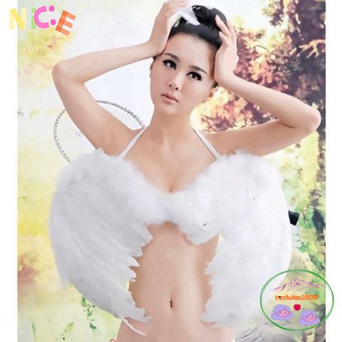 Cánh Thiên Thần Trắng Cosplay Lông Vũ - Đồ Hóa Trang Dành Cho Trẻ Em và Người Lớn, Nhiều Kích Thước và Màu Sắc