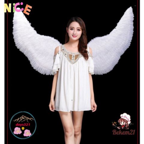 Cánh Thiên Thần Trắng Khổng Lồ 160x90CM - Phụ Kiện Cosplay Huyền Bí Dành Cho Halloween và Lễ Hội