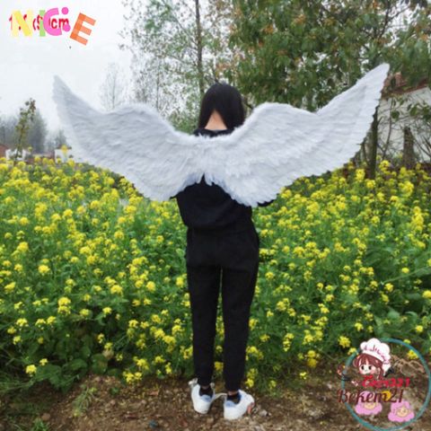 Cánh Thiên Thần Trắng Khổng Lồ 160x90CM - Phụ Kiện Cosplay Huyền Bí Dành Cho Halloween và Lễ Hội