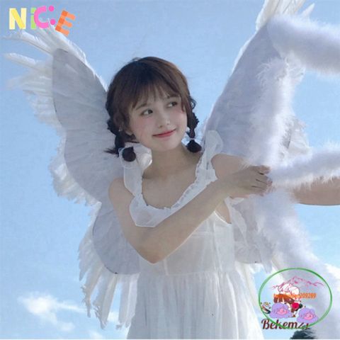 Cánh Thiên Thần Trắng Lông Vũ cho Trẻ Em - Trang Phục Cosplay Hóa Trang Dạ Hội Độc Đáo, Kích Thước Đa Dạng