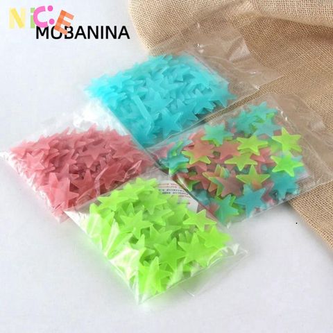 Bộ 100 Decal Dạ Quang Mobanina - Ngôi Sao Phát Sáng Trong Bóng Tối Trang Trí Phòng Trẻ Em, Nâng Cao Không Gian Sống Kỳ Diệu