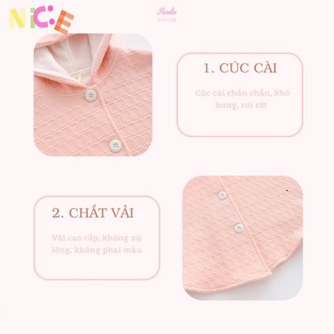 Áo Choàng Chống Nắng Tai Thỏ Hinata AC001 - Áo Khoác Bảo Vệ Cho Bé Ngày Hè - Chất Liệu Cotton Nhẹ, Thiết Kế Dễ Thương, Nhiều Màu Sắc