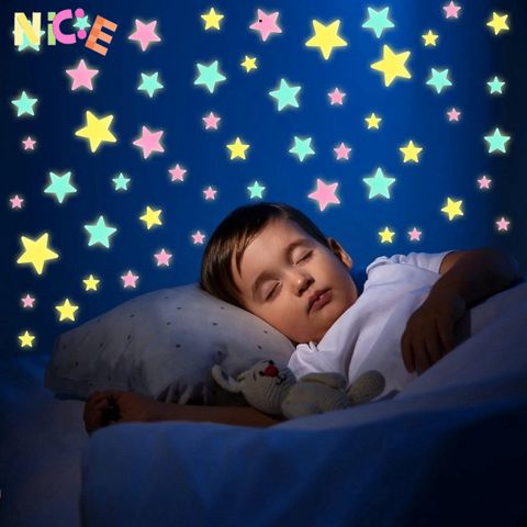 100 Ngôi Sao Dạ Quang Nhựa - Trang Trí Phòng Ngủ Bé Yêu – Hiệu Ứng Phát Sáng Lung Linh Cho Phòng Trẻ Em