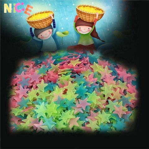 100 Ngôi Sao Dạ Quang Nhựa - Trang Trí Phòng Ngủ Bé Yêu – Hiệu Ứng Phát Sáng Lung Linh Cho Phòng Trẻ Em