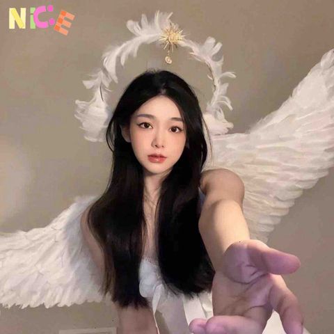 Băng Đô Cánh Thiên Thần và Ác Quỷ Halloween - Phụ Kiện Cosplay Lông Vũ Độc Đáo, Thời Trang Dành Cho Tiệc Tùng