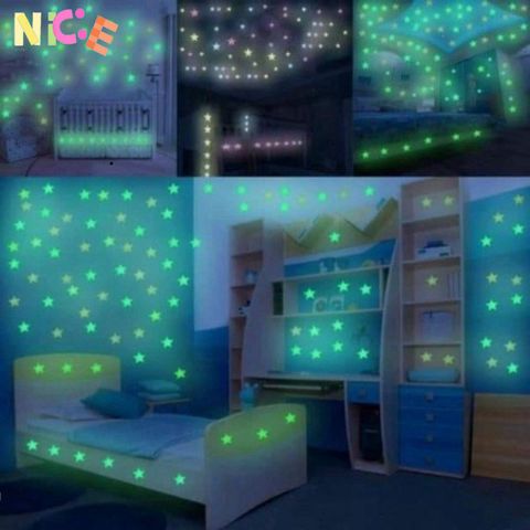 Bộ Ngôi Sao Phát Sáng Dán Tường - 90-100 Hình Trang Trí Đêm Lung Linh Cho Phòng Khách, Phòng Ngủ và Tiệc Tùng ✨🌟