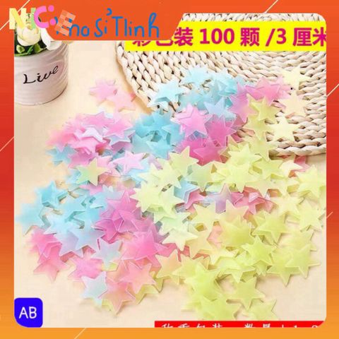 Bịch 100 Ngôi Sao Phát Sáng Dán Tường - Trang Trí Nhà Ở Giúp Tăng Cường Không Gian Sống Ấm Áp - Giao Hàng Miễn Phí