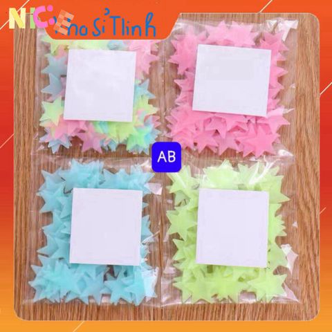 Bịch 100 Ngôi Sao Phát Sáng Dán Tường - Trang Trí Nhà Ở Giúp Tăng Cường Không Gian Sống Ấm Áp - Giao Hàng Miễn Phí