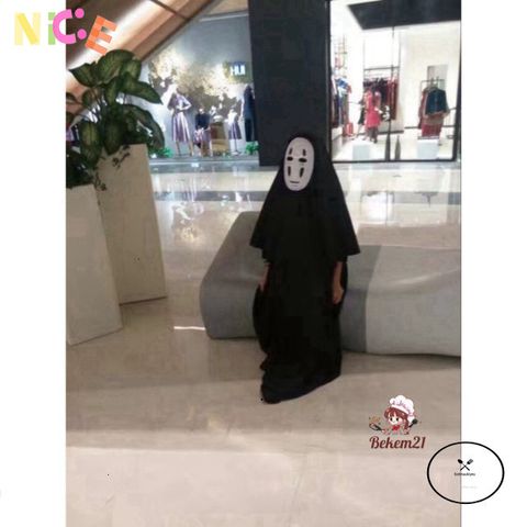 Bộ trang phục Cosplay Vô Diện - Áo Choàng Đen, Mặt Nạ Kaonashi từ Studio Ghibli - Phụ Kiện Hóa Trang Độc Đáo Cho Người Lớn và Trẻ Em