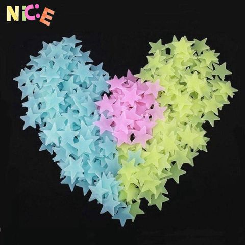 Bộ 100 Nhãn Dán Tường Dạ Quang NAMSHEVA - Ngôi Sao Nhiều Màu DIY Phát Sáng Trong Bóng Tối, Trang Trí Phòng Ngủ Bé An Toàn & Sáng Tạo