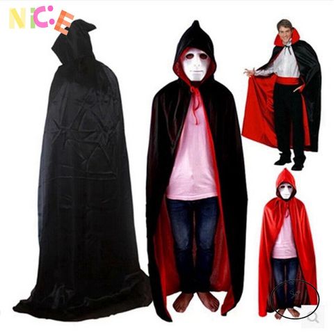 Áo Choàng Ma Cà Rồng Đỏ Đen và Mặt Nạ Halloween - Trang Phục Cosplay Hoàn Hảo Cho Dịp Halloween và Tiệc Tùng