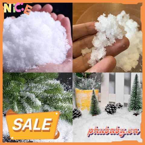 Bông Tuyết Nhân Tạo Trang Trí Giáng Sinh - Đóng Gói 100g & 500g, Tuyết Decor Tạo Không Khí Noel Lung Linh