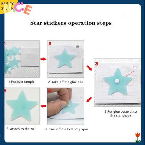 Sticker Dán Tường Ngôi Sao Phát Sáng 3D - Bộ 100 Chiếc Tạo Không Gian Lung Linh Lãng Mạn, Quà Tặng Ý Nghĩa Cho Người Thân