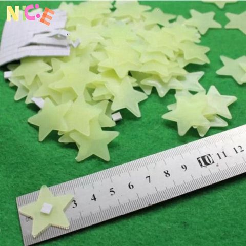 Bộ 100 Nhãn Dán Ngôi Sao Phát Sáng Neon Dạ Quang - Trang Trí Phòng Trẻ Em, Tạo Không Gian Bầu Trời Kỳ Diệu Ban Đêm