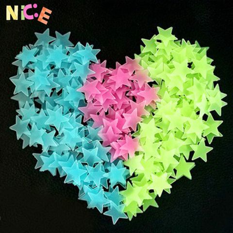 Bộ 100 Nhãn Dán Ngôi Sao Phát Sáng Neon Dạ Quang - Trang Trí Phòng Trẻ Em, Tạo Không Gian Bầu Trời Kỳ Diệu Ban Đêm