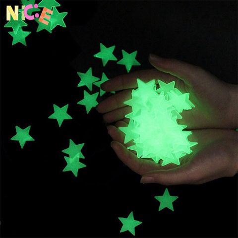 Bộ 100 Nhãn Dán Ngôi Sao Phát Sáng Neon Dạ Quang - Trang Trí Phòng Trẻ Em, Tạo Không Gian Bầu Trời Kỳ Diệu Ban Đêm