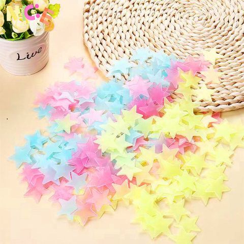 Bộ 100 Nhãn Dán Ngôi Sao Phát Sáng Neon Dạ Quang - Trang Trí Phòng Trẻ Em, Tạo Không Gian Bầu Trời Kỳ Diệu Ban Đêm