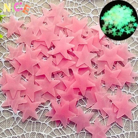 Bộ 100 Tem Ngôi Sao 3D Phát Sáng Dán Tường Trang Trí - Hiệu Ứng Dạ Quang Đầy Sáng Tạo cho Phòng Ngủ Trẻ Em