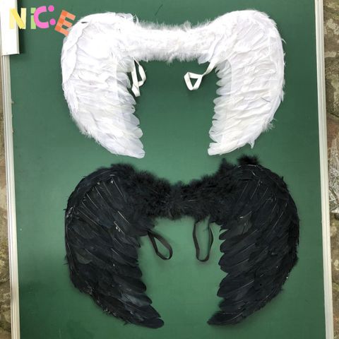 Đôi Cánh Thiên Thần và Ma Hắc Ám Bằng Lông Vũ - Phụ Kiện Cosplay Halloween Cho Trẻ Em và Người Lớn