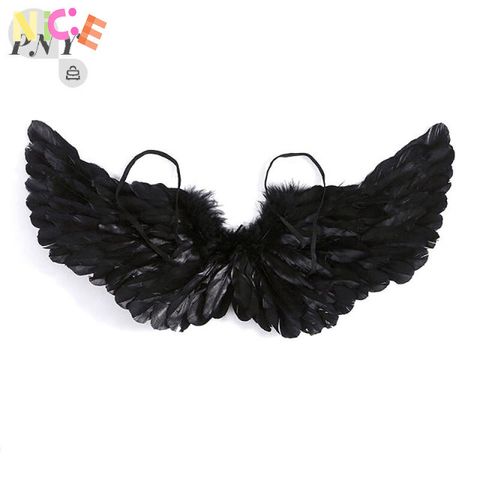 Cánh Thiên Thần Đen Trắng Cao Cấp Cho Trẻ Em & Người Lớn - Phụ Kiện Thời Trang Sang Trọng, Kích Thước 60x35cm hoặc 80x40cm