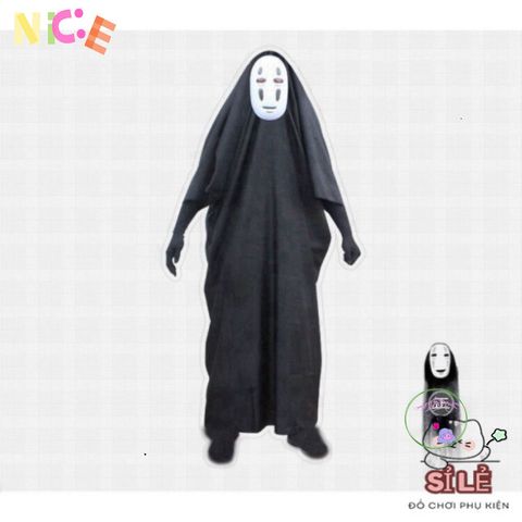 Bộ trang phục Halloween bí ẩn - Áo choàng đen và mặt nạ vô diện VBJ80 SZIPPER cho trẻ em và người lớn, hoàn hảo cho lễ hội hóa trang
