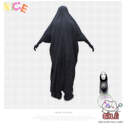 Bộ trang phục Halloween bí ẩn - Áo choàng đen và mặt nạ vô diện VBJ80 SZIPPER cho trẻ em và người lớn, hoàn hảo cho lễ hội hóa trang