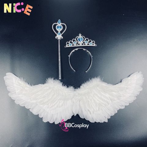 Cánh Thiên Thần Lông Ngỗng Trắng BBCOSPLAY Cho Trẻ Em - Phụ Kiện Hóa Trang Dễ Thương Nhiều Kích Cỡ 60-160cm