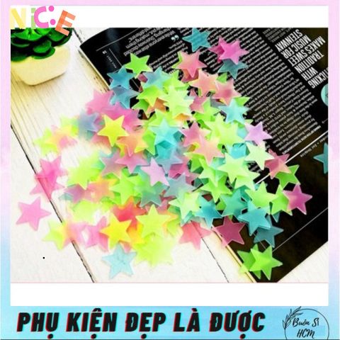 Bộ 100 Ngôi Sao Dạ Quang Đủ Màu - Dán Tường Phát Sáng Lấp Lánh Ban Đêm Cho Phòng Ngủ Trẻ Em, Tạo Không Gian Kỳ Diệu