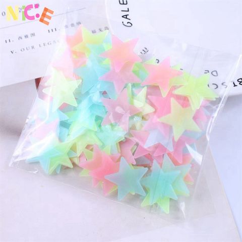 Bộ 100 Ngôi Sao Dạ Quang Đủ Màu - Dán Tường Phát Sáng Lấp Lánh Ban Đêm Cho Phòng Ngủ Trẻ Em, Tạo Không Gian Kỳ Diệu