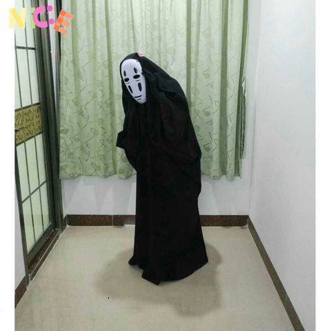 Bộ trang phục Vô Diện - Áo choàng đen huyền bí và mặt nạ cosplay cho tín đồ yêu thích hóa trang - Đủ các kích thước cho trẻ em và người lớn