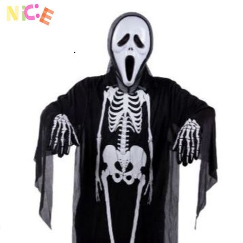 Bộ Trang Phục Ma Quái Halloween - Áo Choàng Hóa Trang, Mặt Nạ Bí Ẩn và Găng Tay Cho Người Lớn - Thú Vị và Độc Đáo