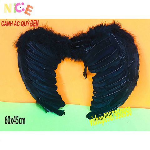 Cánh Thiên Thần Cosplay Đen Trắng - Đôi Cánh Lông Vũ Dành Cho Tiệc Tùng và Hóa Trang ấn Tượng