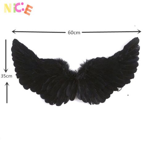 Cánh Thiên Thần Cosplay Đen Trắng - Đôi Cánh Lông Vũ Dành Cho Tiệc Tùng và Hóa Trang ấn Tượng